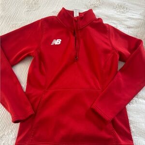 New Balance Vibrant Red Half-Zip Pullover small